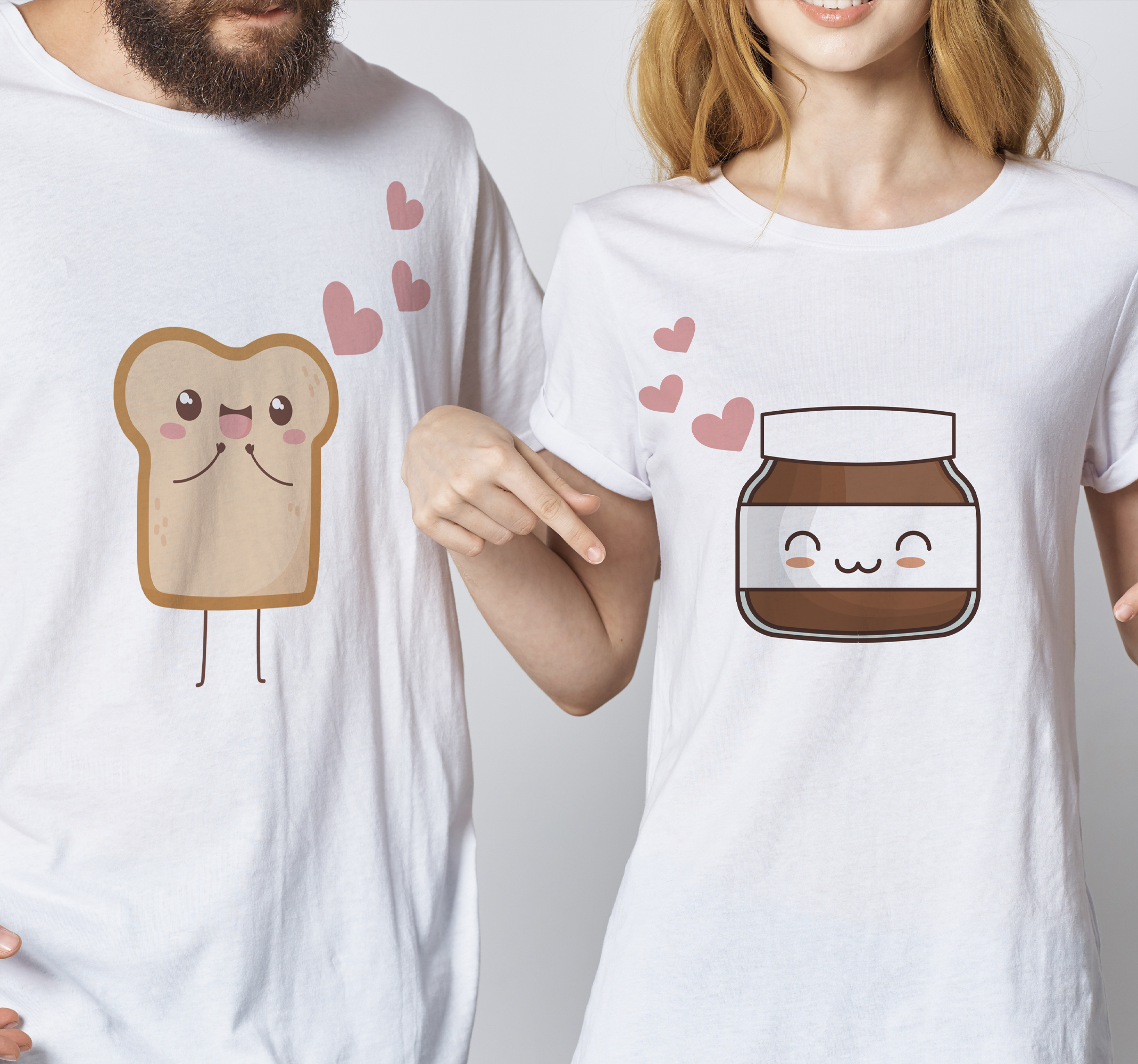 Camisetas parejas pan y nutella