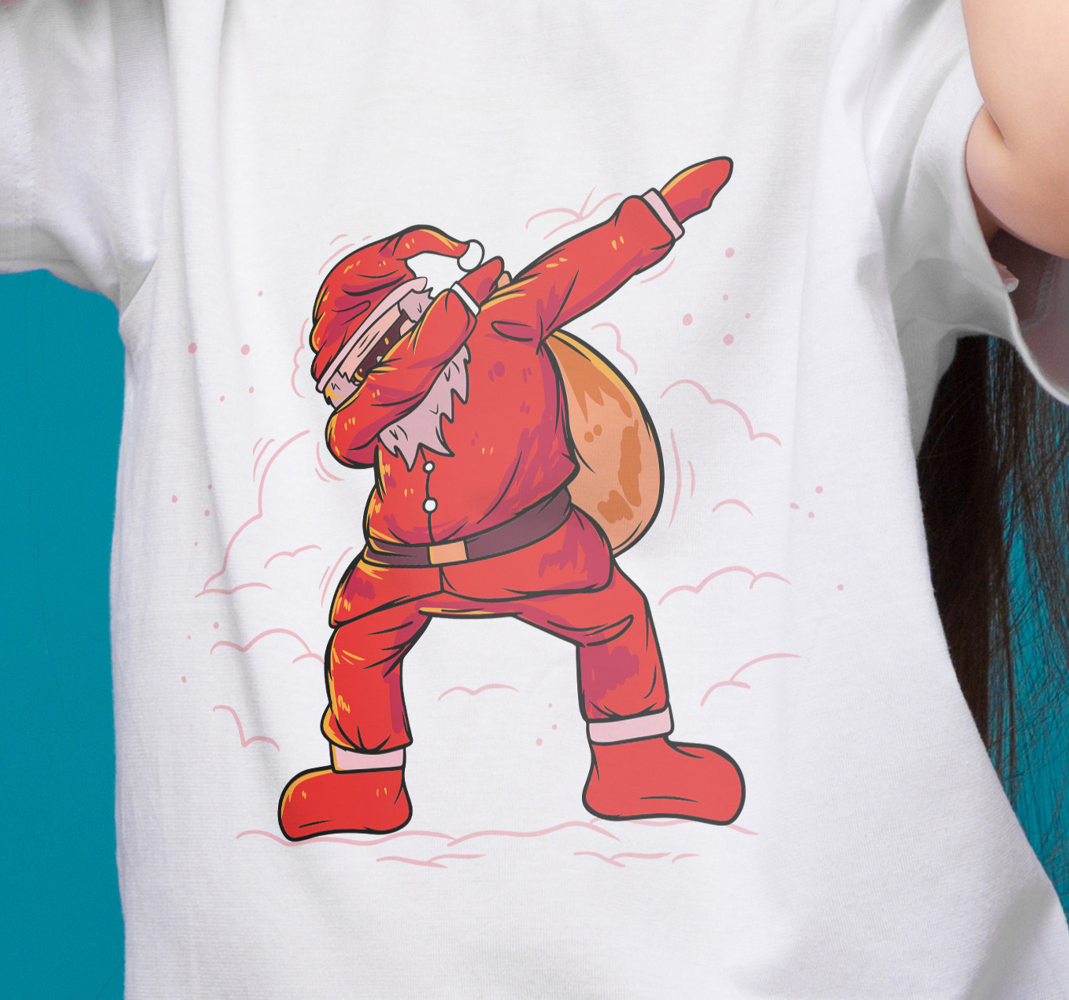 Camiseta navideña Santa Klaus bailando