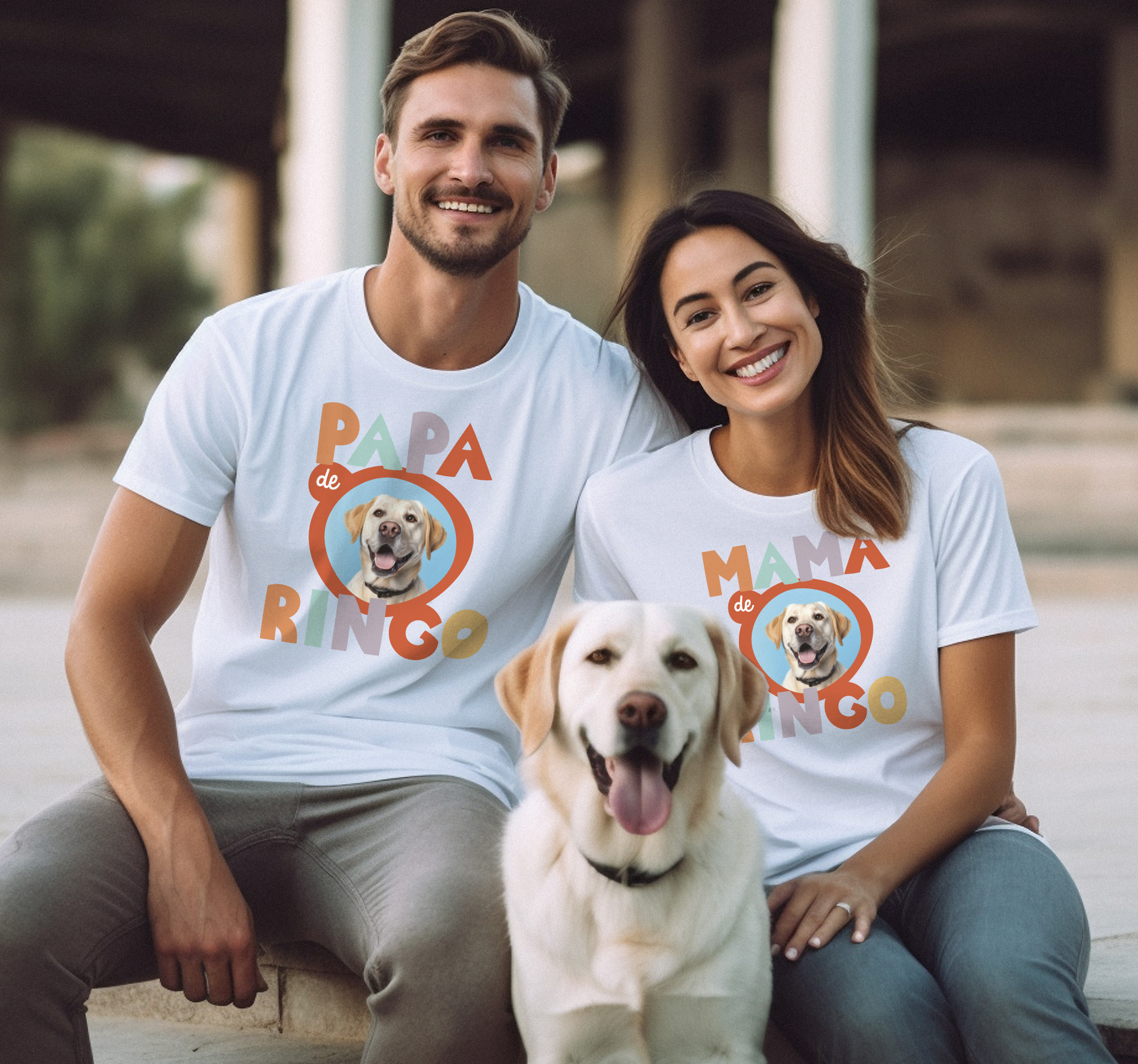 Camisetas parejas Papá Mama de mascota
