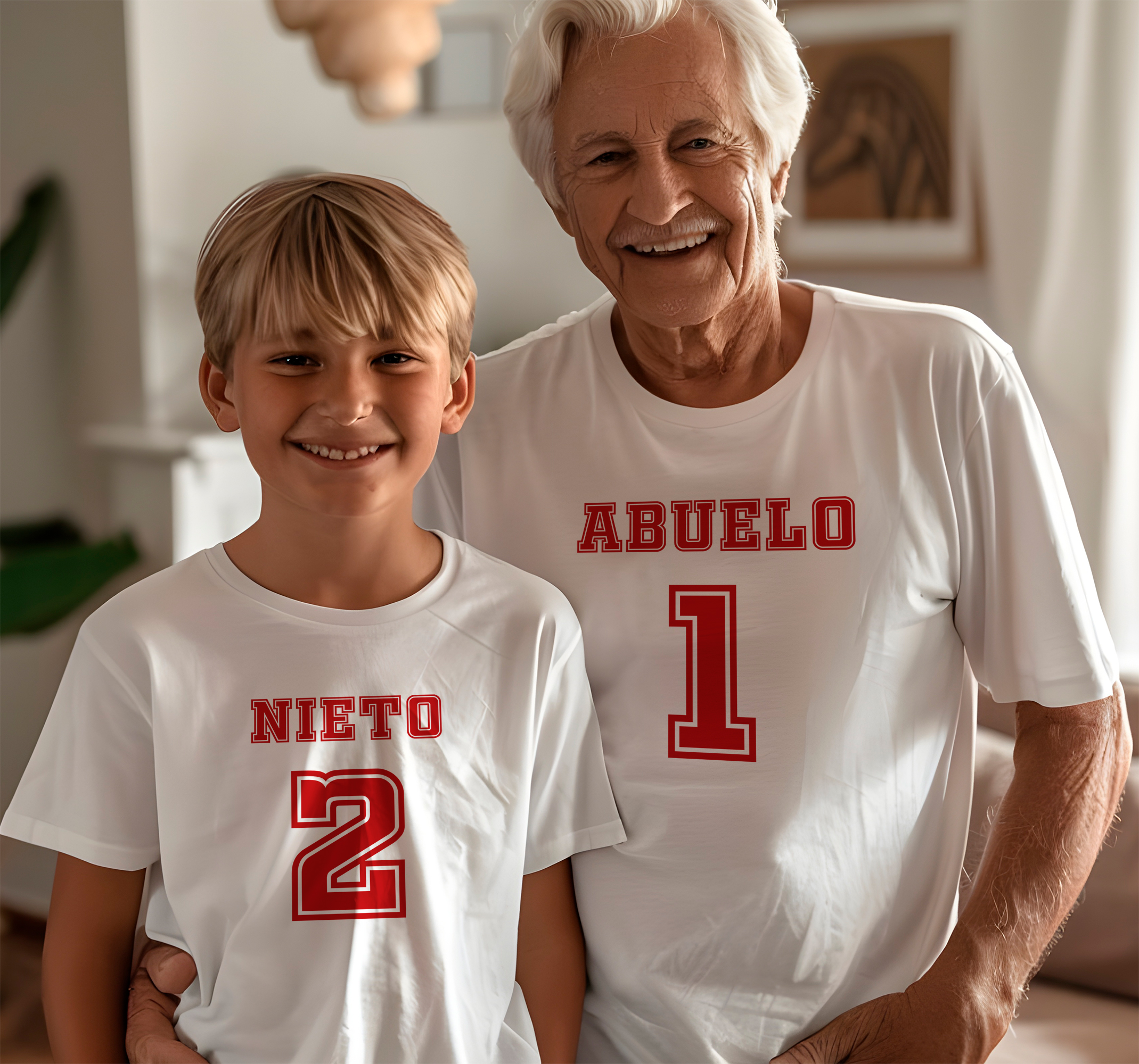 Camisetas abuelo y nieto numeros ocasión especial
