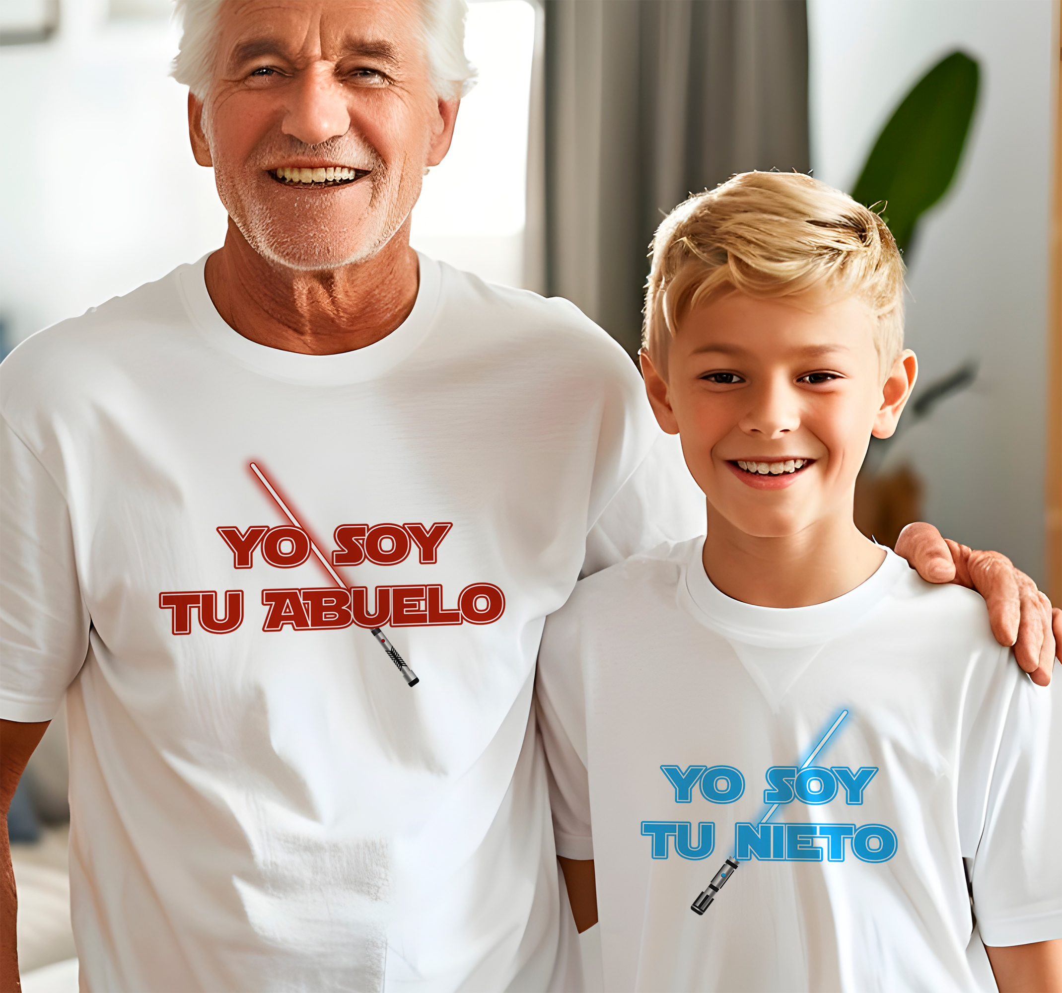 Camisetas con famosa frase yo soy tu abuelo y yo soy tu nieto