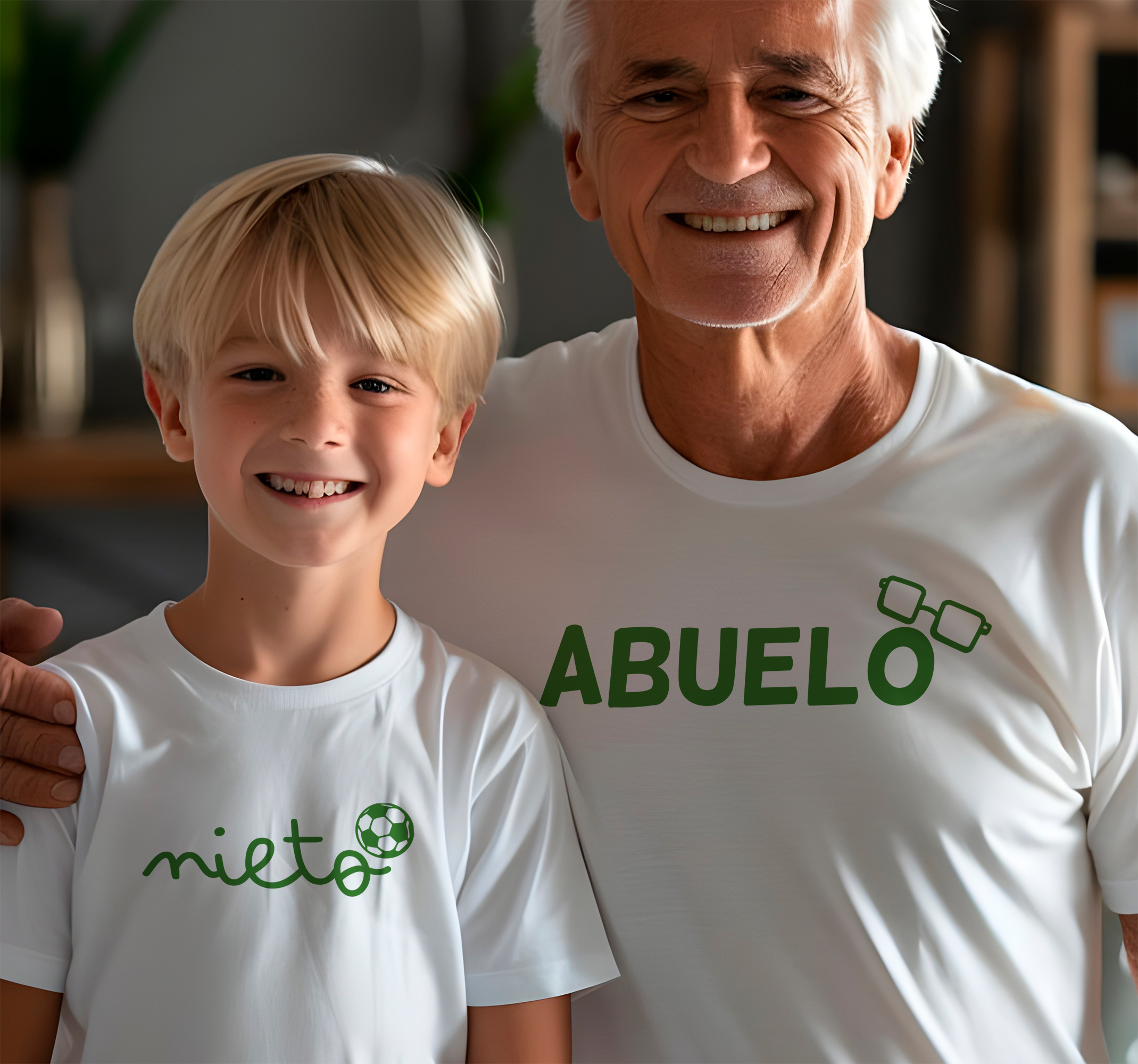 Camiseta conexión entre dos generaciones abuelos y nietos