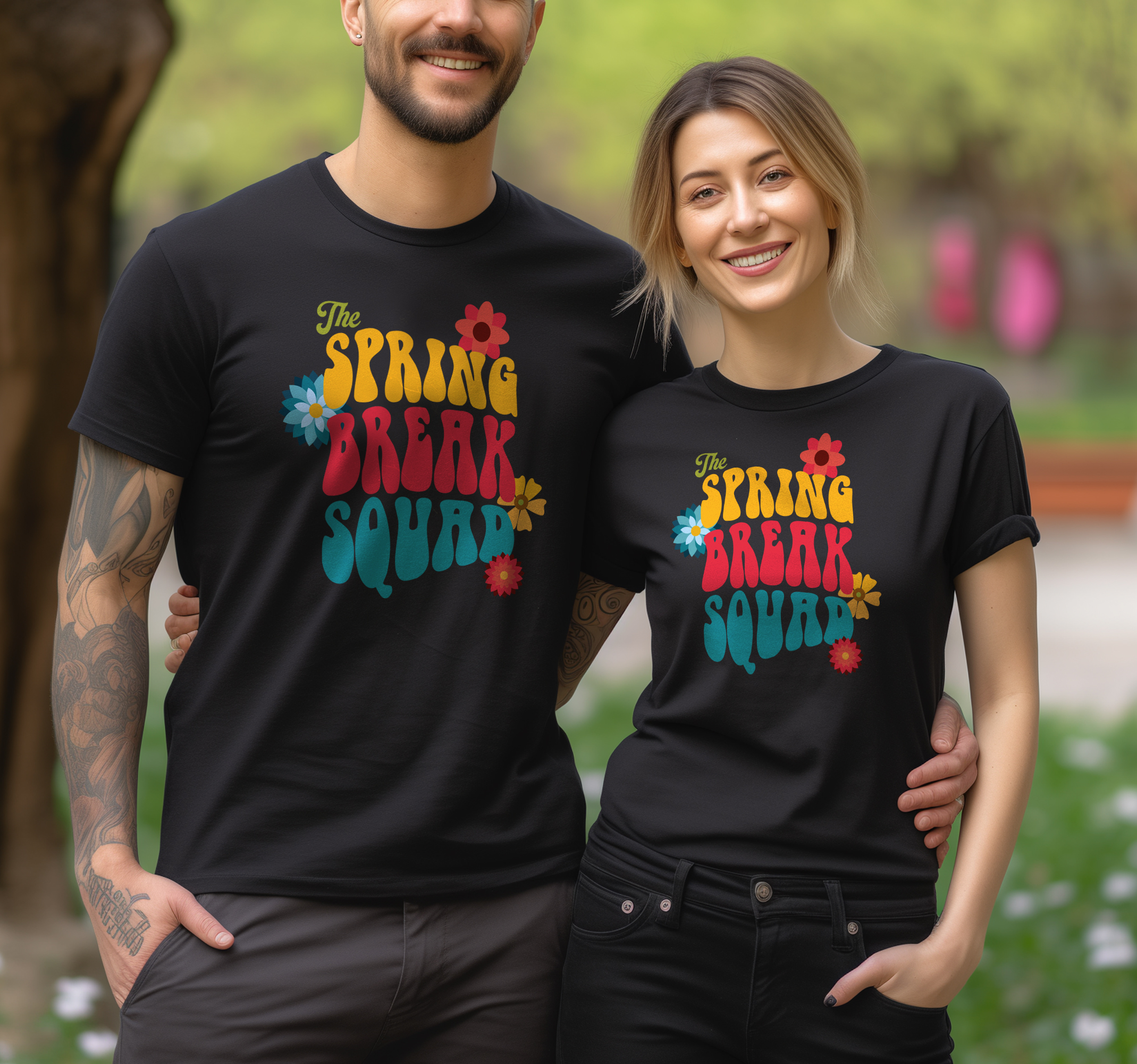 Camisetas parejas equipo vacaciones de primavera