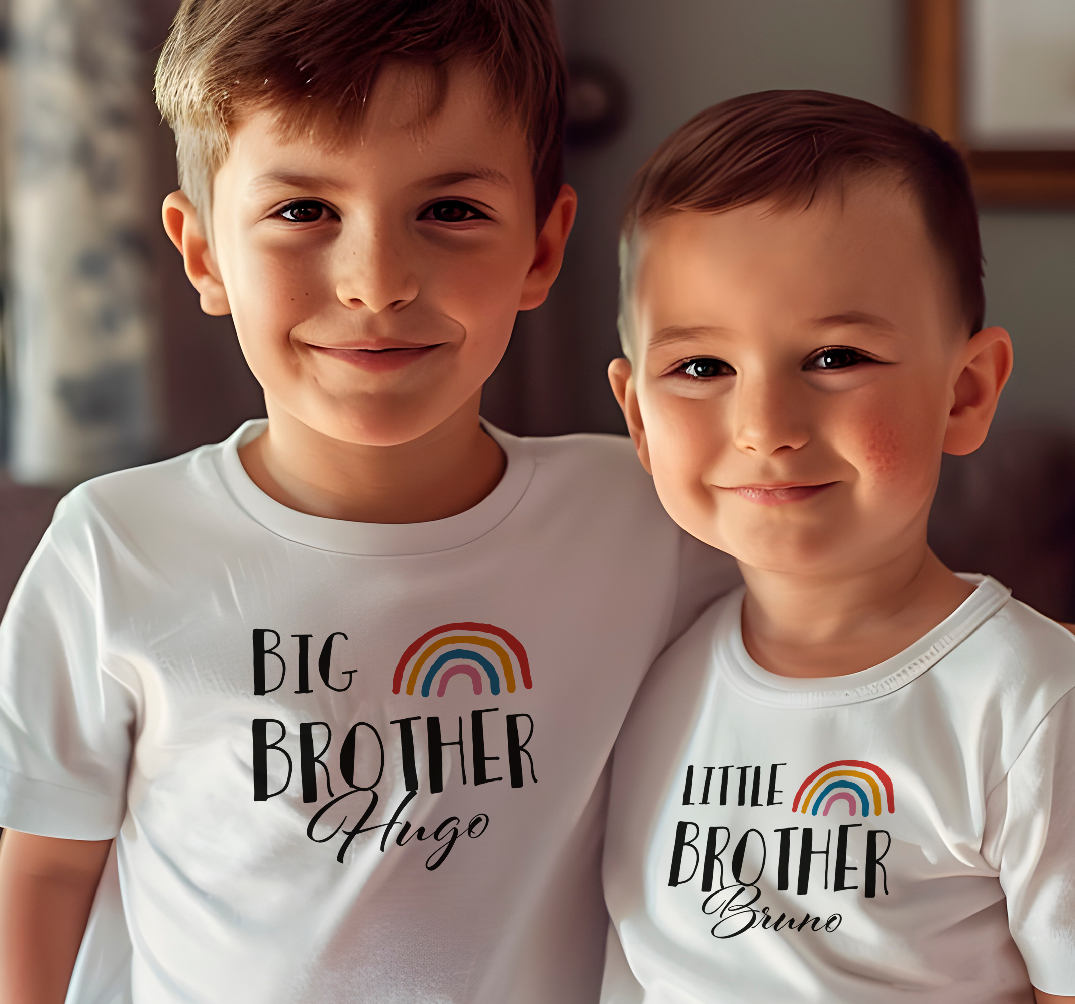 Camisetas con nombre hermanos arcoiris