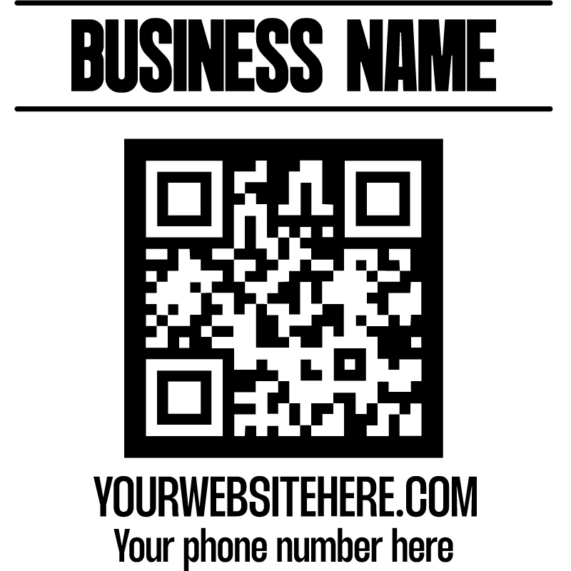 Business name and QR code custom t-shirt - TenStickers