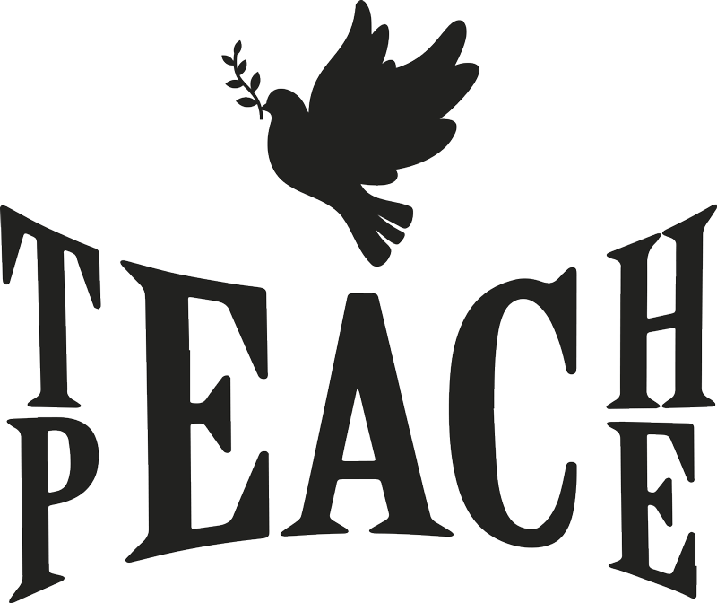 T-shirt message Teach peace - TenStickers