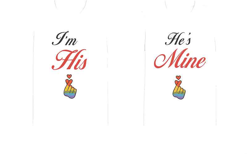Párové trička lgbt jsem jeho - TenStickers