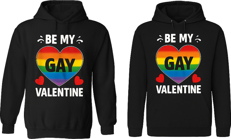 Párové trička lgbt buď můj gay valentýn - TenStickers