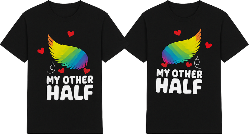 Párové trička lgbt můj druhý pól - TenStickers