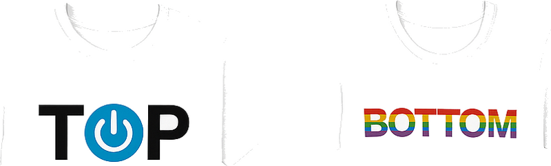 Couple t shirts lgbt top bottom design - TenStickers