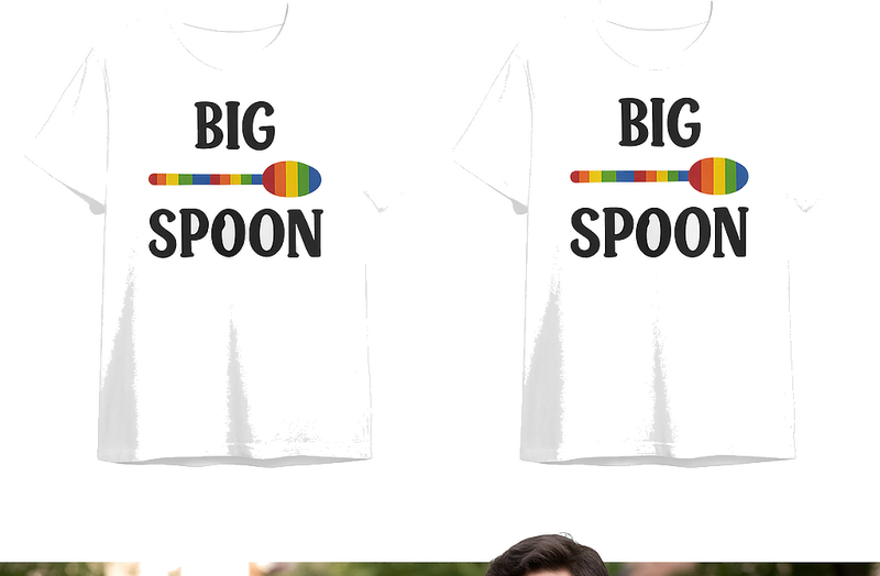 Couple t shirts lgbt big spoon - TenStickers