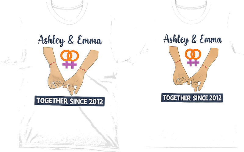 Couple t shirts lgbt together since forever - TenStickers