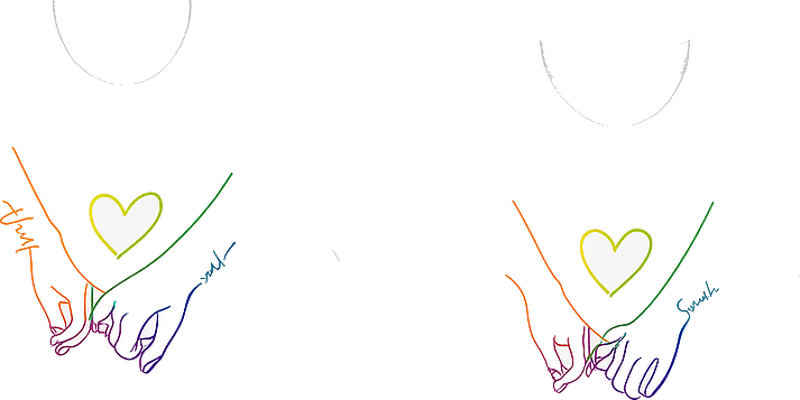 Couple t shirts lgbt love heart - TenStickers