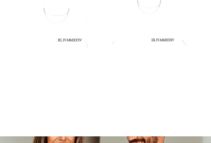 T-shirt de casais com números romanos combinando - TenStickers