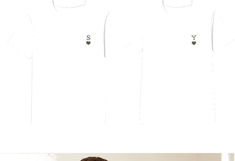 Par t-skjorte minimalistiske initialer - Tenstickers