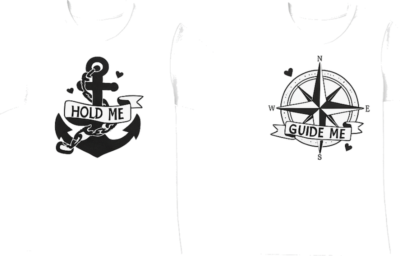 Couple t shirts hold me guide me - TenStickers