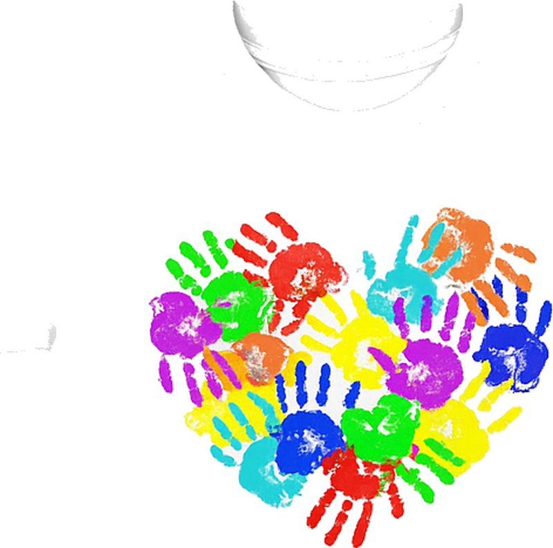 티셔츠 하트 모양 손자국 - TenStickers