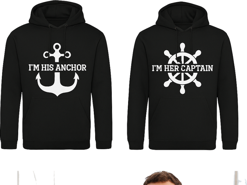 Maglietta fidanzati capitano e ancora - TenStickers