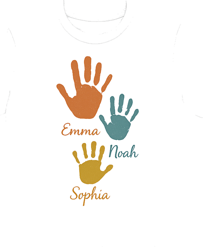 Original t-shirt med personlig håndaftryk design - TenStickers