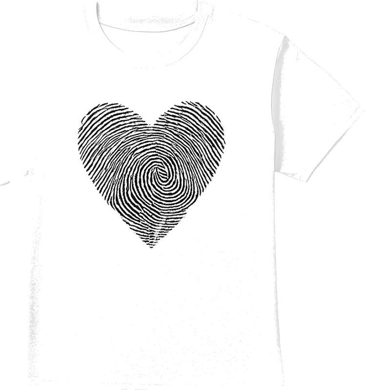 Original t-shirt med personlig hjertefingeraftryk - TenStickers