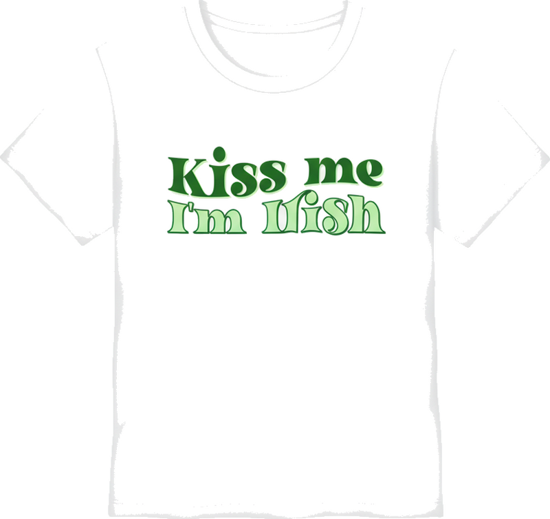 Kiss me i'm irish shirt in two-tone green shade - TenStickers
