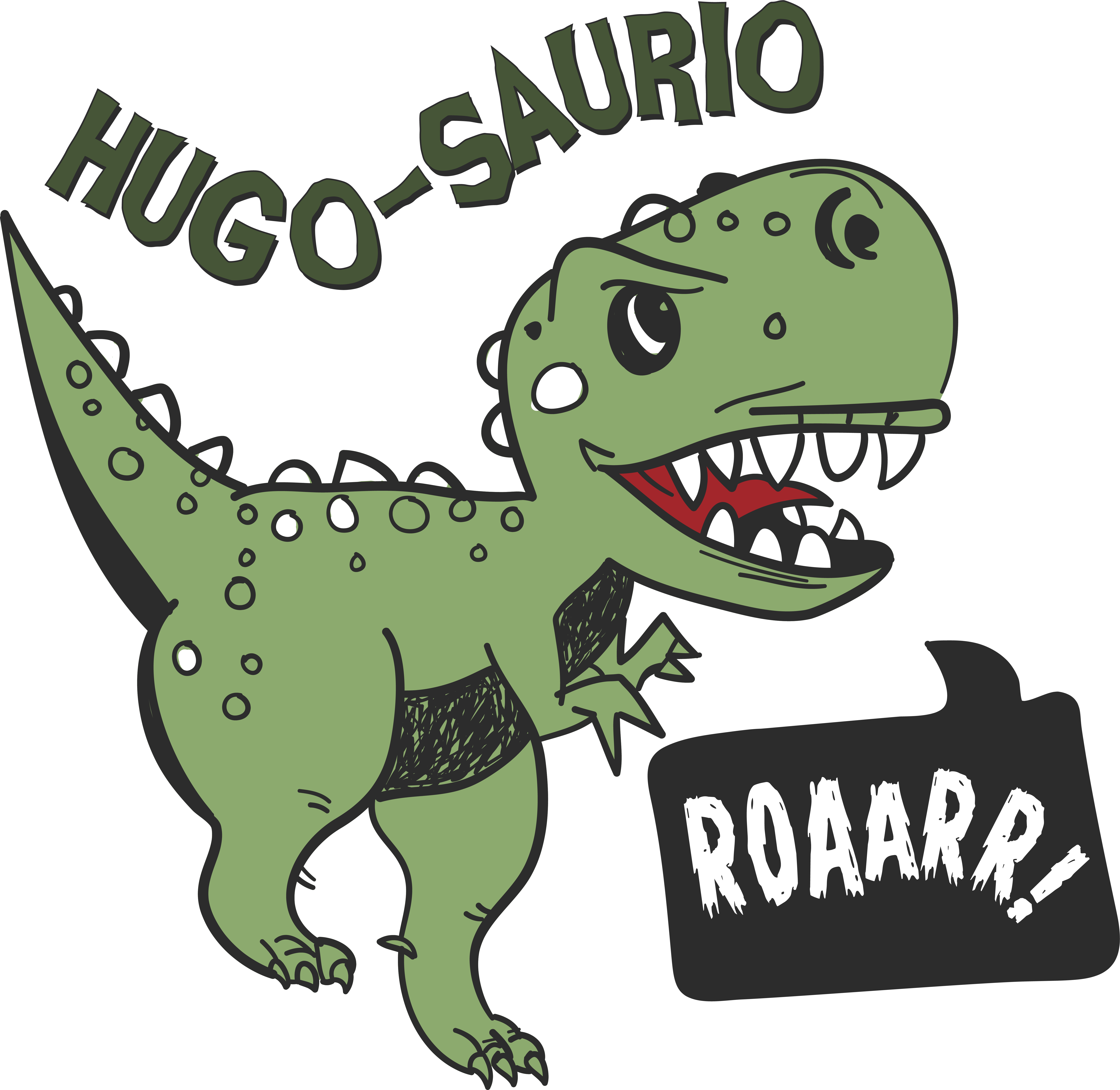 camiseta dinosaurio niño con nombre saurio - TenVinilo