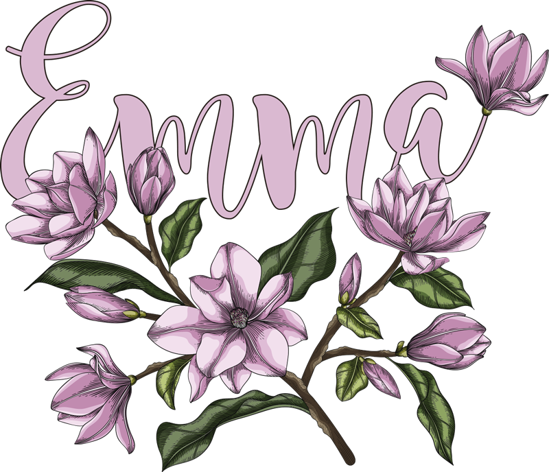 Camiseta de flores personalizada con nombre  - TenVinilo