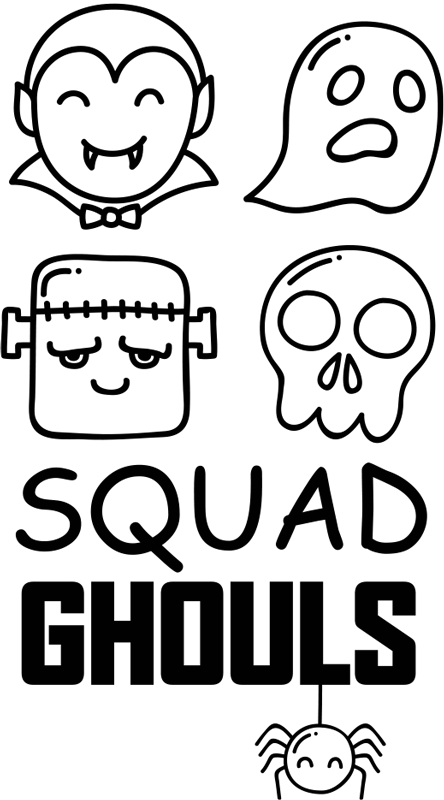 Squad ghouls skeleton Halloween shirt - TenStickers