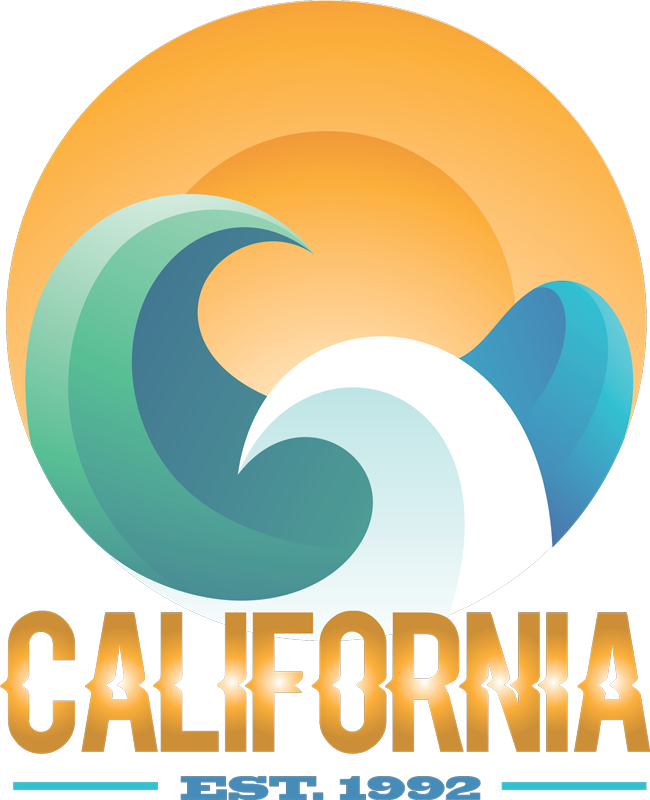 California beach wave and sun t-shirt - TenStickers