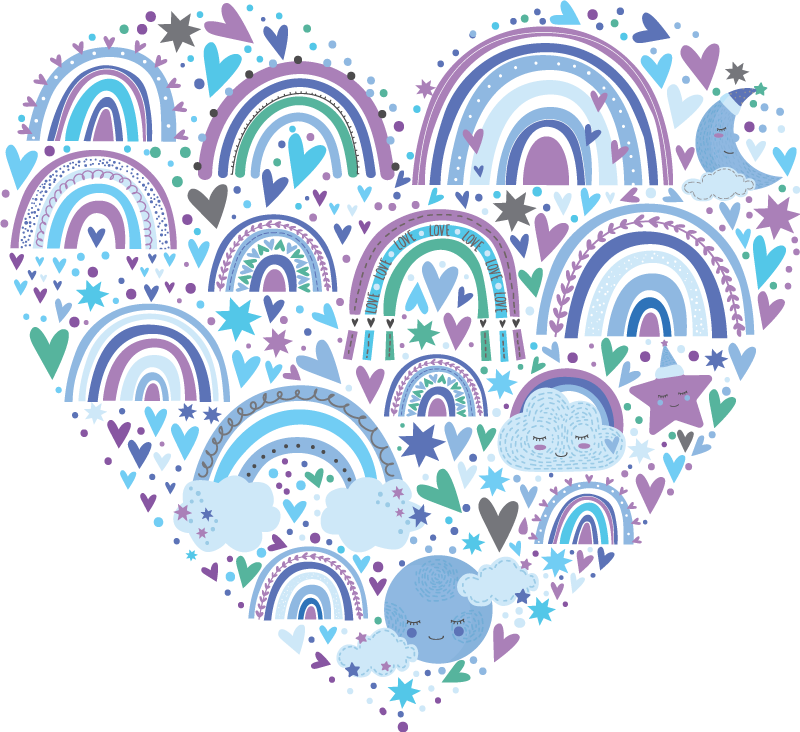 Dětské tričko duhové srdce - TenStickers