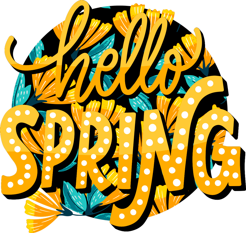 Camiseta personalizada con letrero de primavera floral - TenVinilo