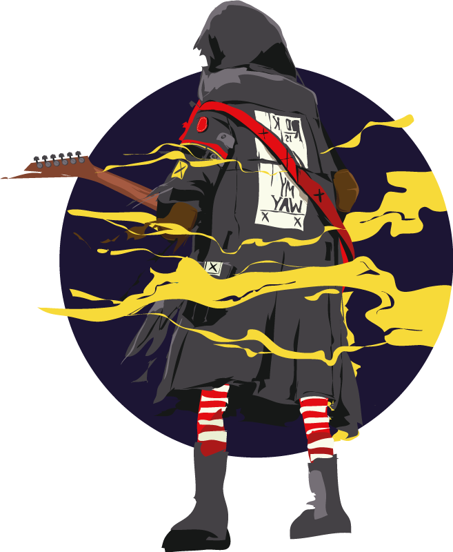 Gitarist yellow mist prilagođena majica - TenStickers