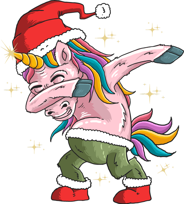 Dabbing Christmas unicorn shirt - TenStickers