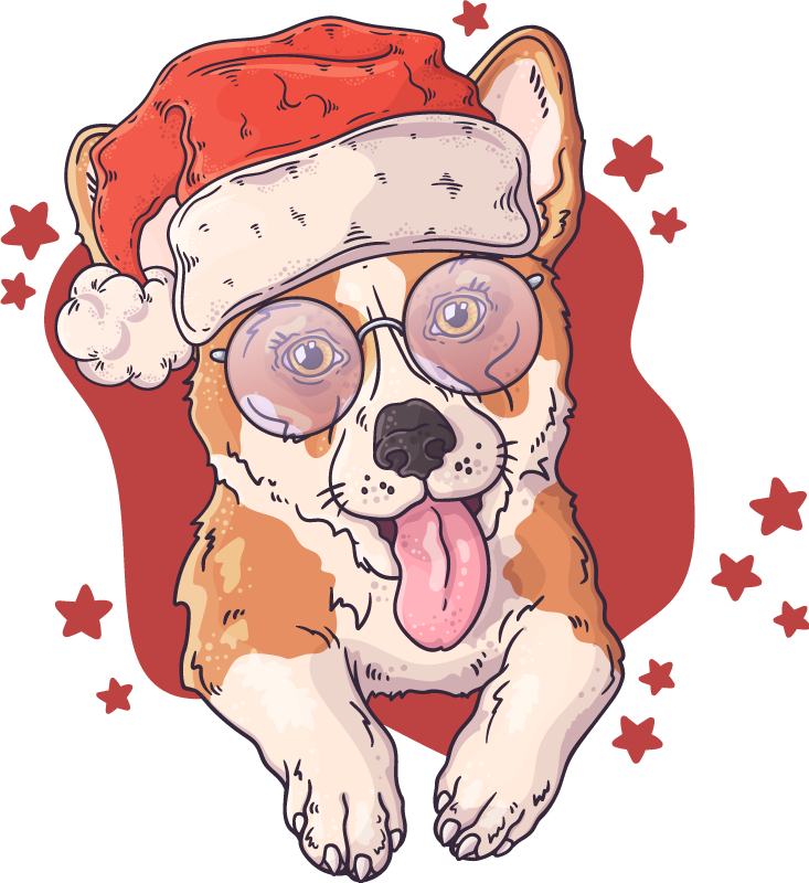 Christmas dog face t shirt - TenStickers
