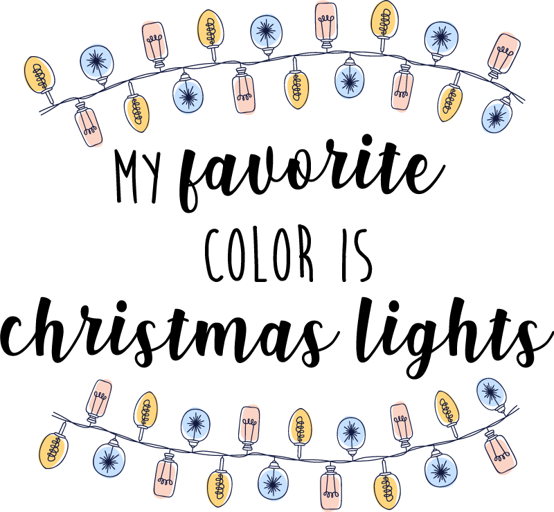 Christmas lights text Christmas shirt - TenStickers