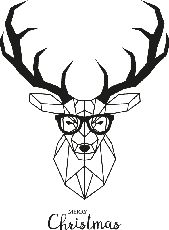 Hipster geometric deer Christmas shirt - TenStickers