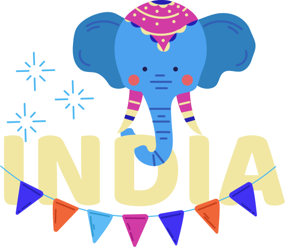 India cute elephant Kids t-shirt - TenStickers