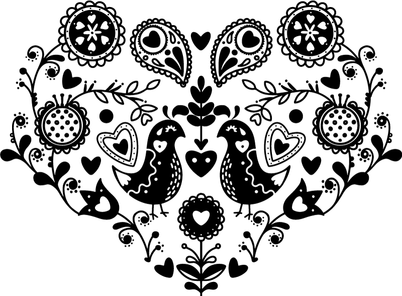 Heart polish flowers  custom t-shirt - TenStickers
