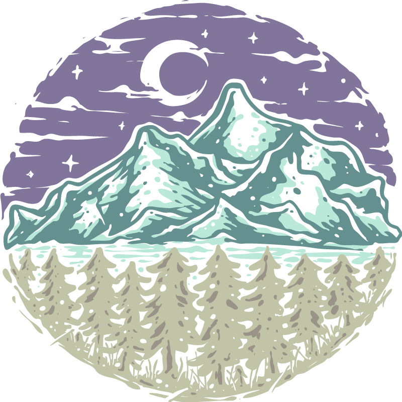 Talvi metsä kohtaus mukautettu t-paita - Tenstickers