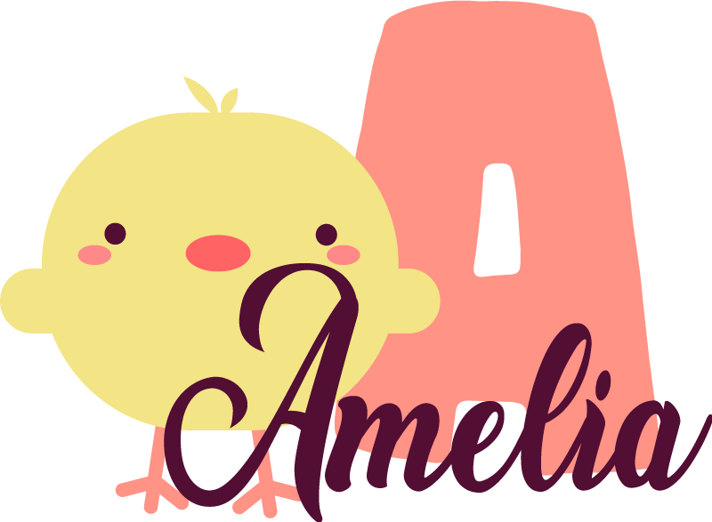 Tee shirt enfant Poulet avec initiale personnalisée - TenStickers