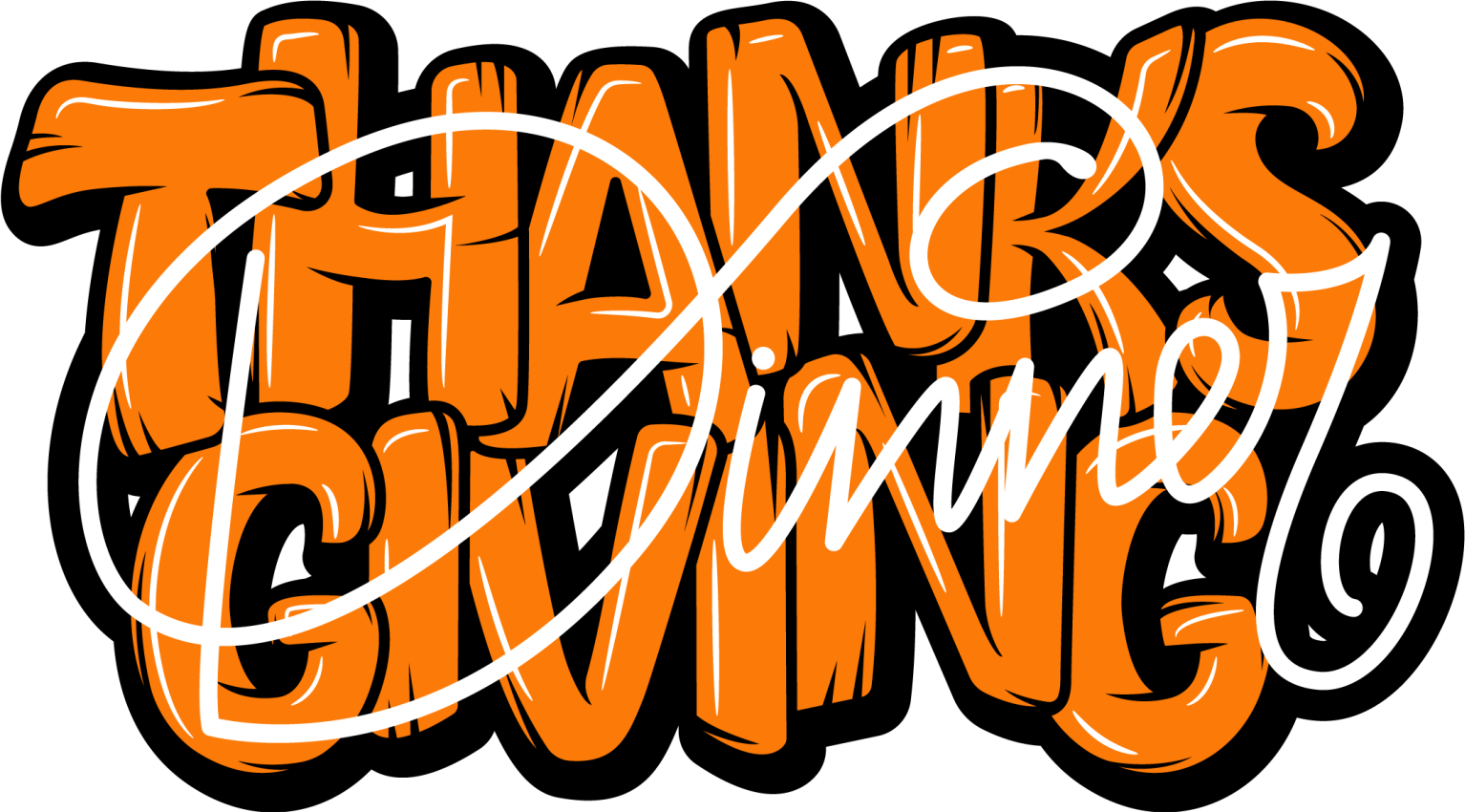 Thanksgiving dinner cool orange font t-shirt - TenStickers