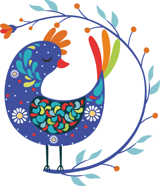 民间公鸡设计定制t恤 - TenStickers