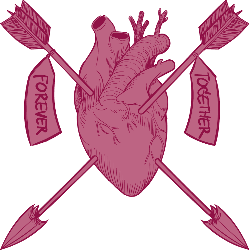 Oklu kalp pembe özel t-shirt - TenStickers