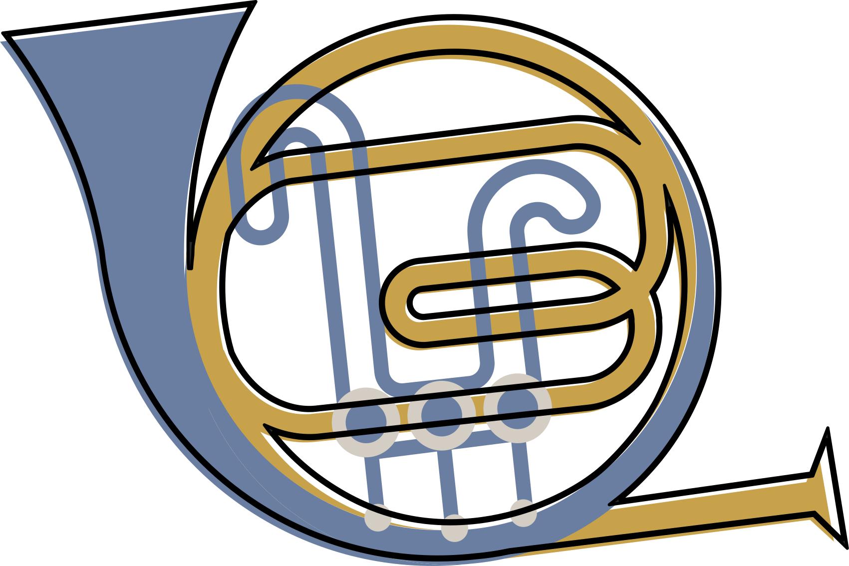 Müzikli korna sembolü tişort - TenStickers