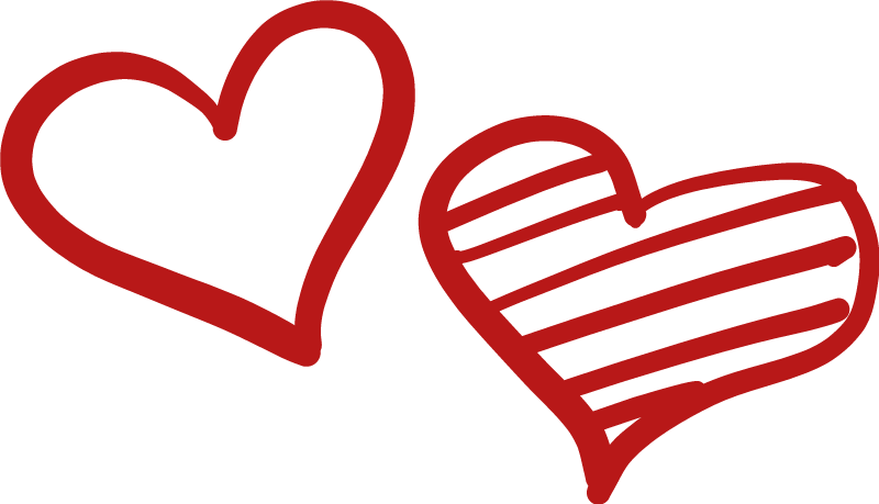 Camisetas para parejas Corazón rojo de corazones - TenVinilo