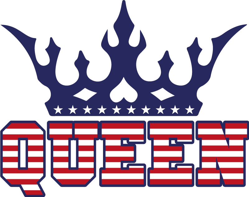 King Queen with US flag Couple t shirts - TenStickers