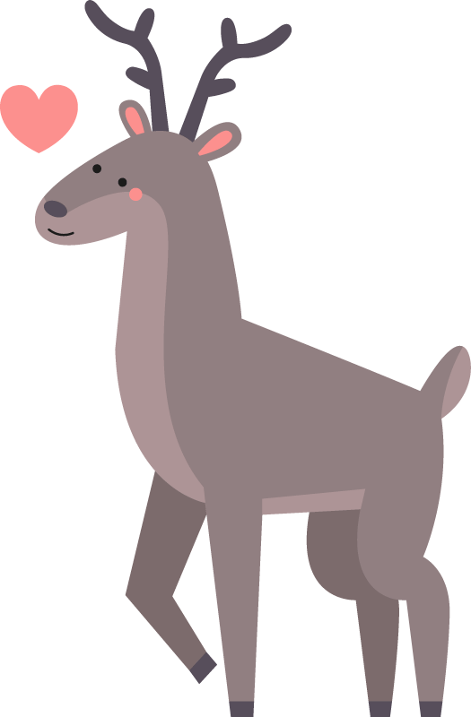 Renifer z miłością para koszulki - TenStickers