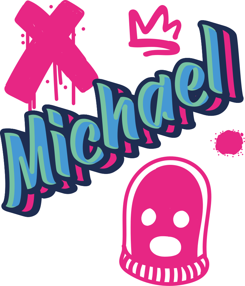 Name graffiti with ghosts in pink shirt - TenStickers