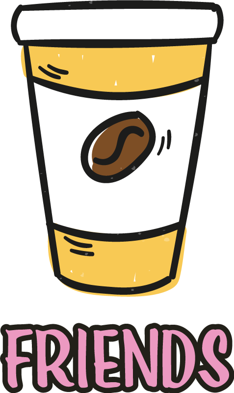 καλύτεροι φίλοι ντόνατ και καφέ προσαρμοσμένο μπλουζάκι - TenStickers