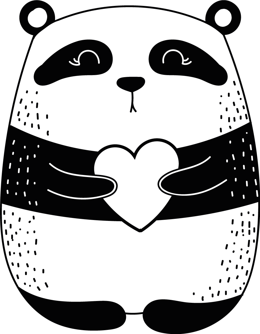 Camisetas para parejas Lindos osos panda con corazón - TenVinilo